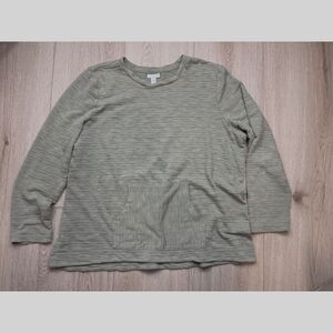 J.Jill Olive Green Textured Long Sleeve Tunic Top XL, Effortless & Comfortable